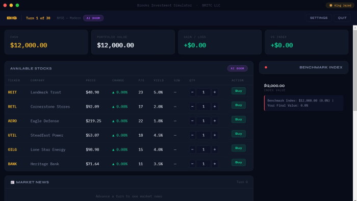 Brooks Investment Simulator PC Crack